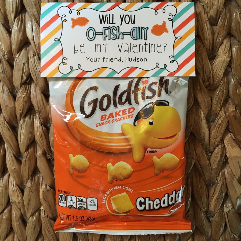 Valentine PRINTABLE Will You O fish ally Be My Valentine Goldfish Valentine INSTANT DOWNLOAD By