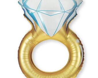 Oro globos Mylar {anillo de compromiso de} 37" gran globo del