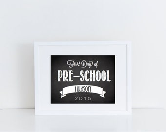 First Day of School: Personalized Chalkboard Signs {ANY GRADE}