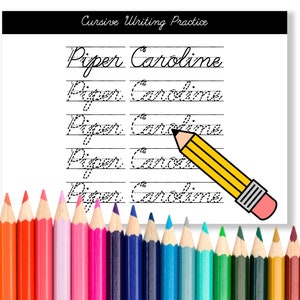 Personalized Cursive Writing Practice Page | Printable Handwriting Worksheet for Kids | Learn Cursive with Name | Custom Cursive Template