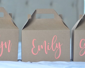 Personalized Gable Boxes {Bachelorette Party Survival Kit, Wedding,  Out of Town Guest, Girls Weekend, Birthday Favor, Destination Wedding}