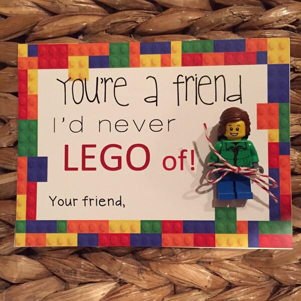 Valentine PRINTABLE- You're a Friend I'd never Lego of! (INSTANT DOWNLOAD) by SweetTeaPaper