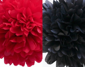 6 Tissue Poms- Ladybug Party