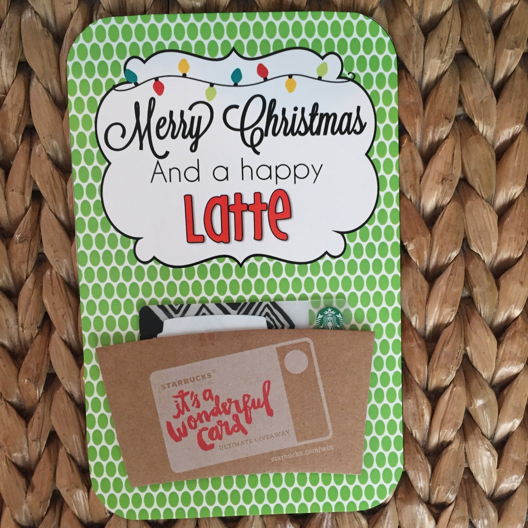 Christmas PRINTABLE 'merry Christmas and Happy Latte Gift Tags INSTANT ...