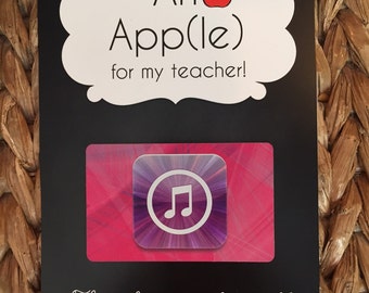 An App(le) for my teacher- Itunes  - Printable {Teacher  Appreciation Gift} Gift card holder