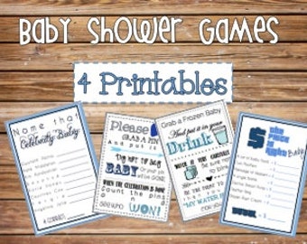 Juegos de Baby Shower {Imprimible} Mega-Bundle {4 juegos!)