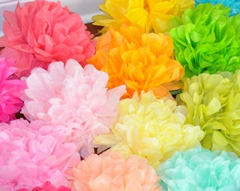 8 Tissue Poms {Any color}