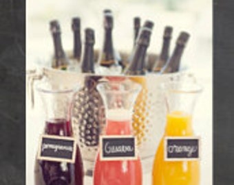 Mimosa Bar {Bubbly Signs} Chalkboard Printable {Instant Download} Bridal Shower, Baby Shower