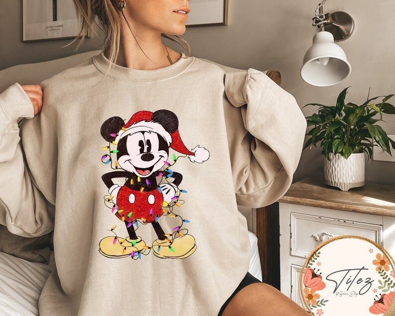 Mickey Mouse Christmas Sweater - Etsy