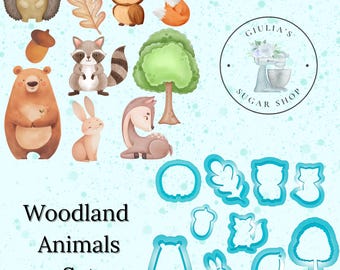 Woodland Animal Cookie Cutter Set – Fox, Deer, Owl, Hedgehog