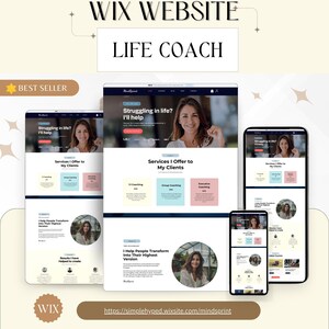 Life Coach Wix Website Template | Personal Development & Self Improvement Coaching Theme with Courses