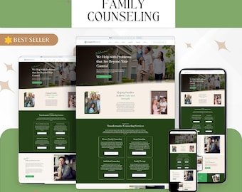 Wix Family Counseling Website Template | Therapist Website Design | Mental Health Professional