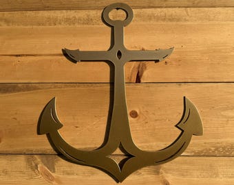 Anchor Metal Wall Art - Powder Coated Beach House Decor