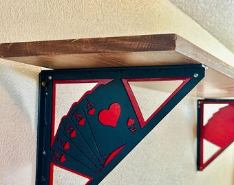 Royal Flush Card Shelving Bracket: Custom Steel Shelf Support