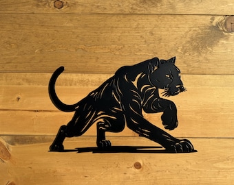 Panther Metal Wall Art - Powder Coated - Animal decor