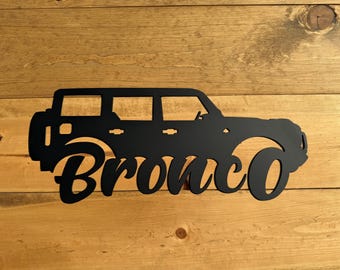 Ford Bronco 4 Door Metal Sign - Metal Car Wall Art
