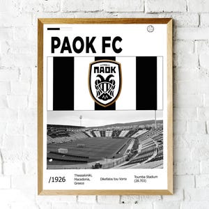 Football Poster PAOK FC Greece Institutional Soccer
