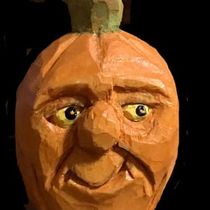 Handmade Happy Little Pumpkin Carving for Halloween
