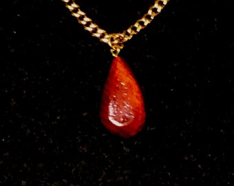 Wood Teardrop Pendant