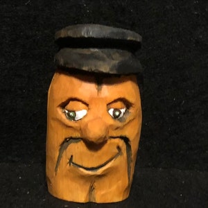 Carved wooden Halloween Caricature, post Halloween price