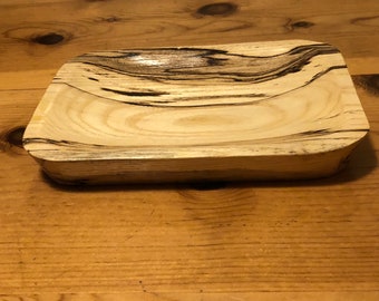 Beautiful and elegant carved spalted hackberry wooden tray