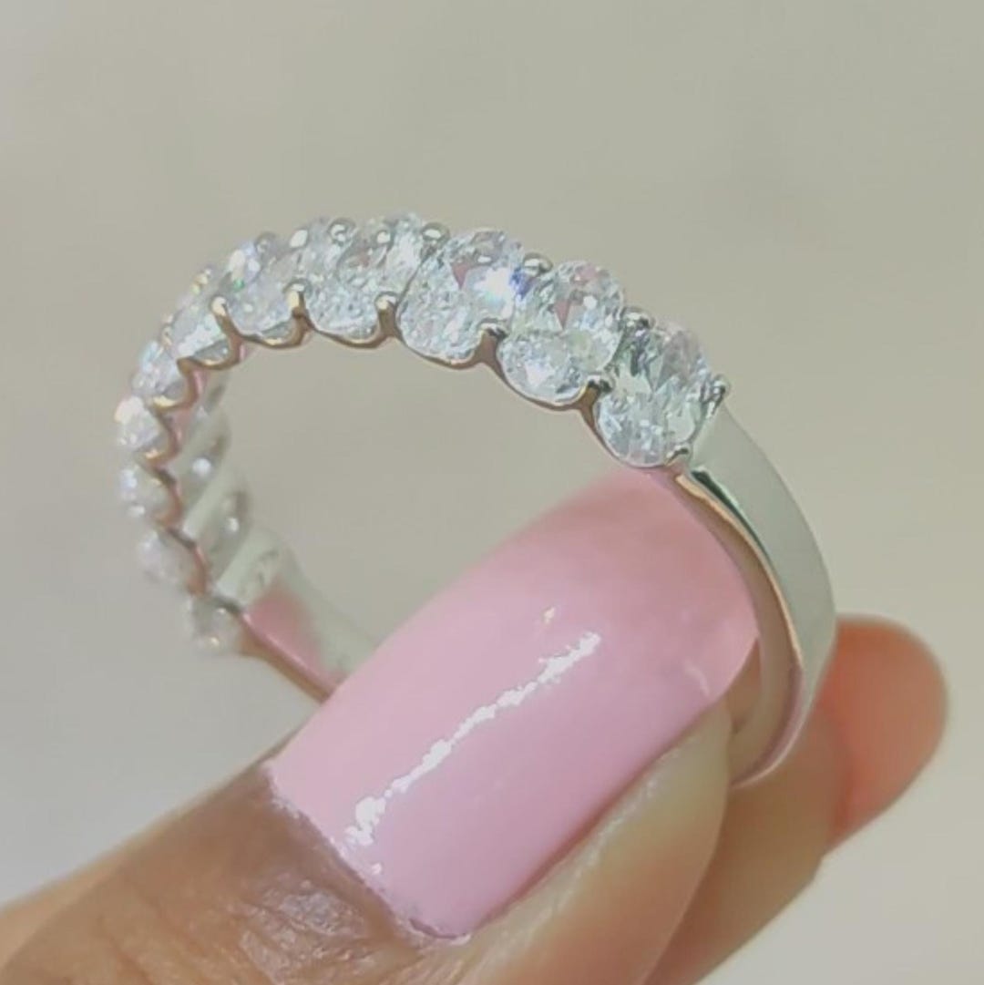 Oval Cut Moissanite Wedding Band Yellow Gold Wedding Band Vintage ...