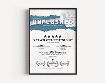 Flush Toilet Print - „UNFLUSHED“ Movie Parody Poster | Funny Bathroom Wall Art - Digital Download