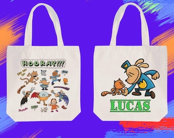 Personalized Dog Man Canvas Tote Bag, Readers Gift