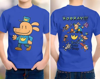 DogMan Kids T-shirt, Birthday Shirt Gift, School Event Shirt, Double-Sided Print