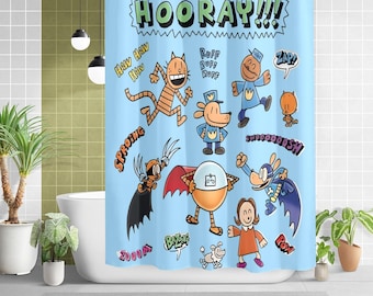 Dogman Shower Curtain Gift, Kids Bathroom Decoration