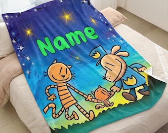 Custom Dog Man Blanket Gift, Personalize Name Dogman Blanket Birthday Xmas