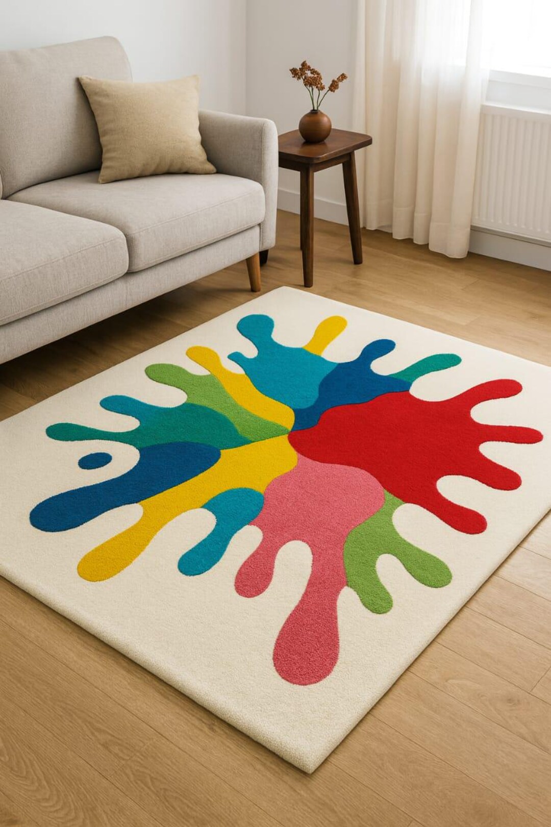 Purple Splatter Rug Abstract Splatter Rug, Colorful Pop Art, Modern Nursery Decor - Etsy