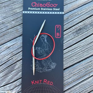 ChiaoGoo 9 Inch Circular Knitting Needles Regular Red 6009