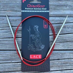 Agujas de tejer circulares ChiaoGoo de 32 pulgadas, encaje rojo 7032 imagen 2