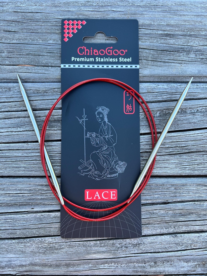 Agujas de tejer circulares ChiaoGoo de 32 pulgadas, encaje rojo 7032 imagen 2