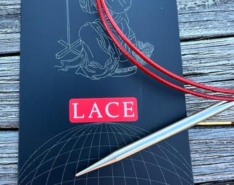 ChiaoGoo 32 Inch Circular Knitting Needles Red Lace 7032