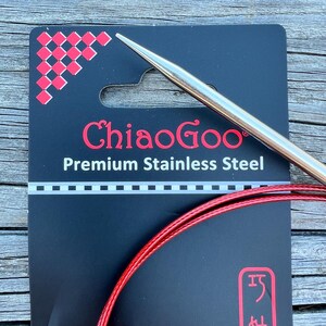 ChiaoGoo 40 Inch Circular Knitting Needles Red Lace 7040 zdjęcie 9