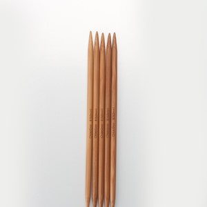 6 inch (15 cm) ChiaoGoo Bamboo Double Point Knitting Needles Dark Patina