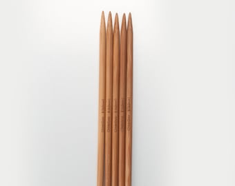 6 inch (15 cm) ChiaoGoo Bamboo Double Point Knitting Needles Dark Patina