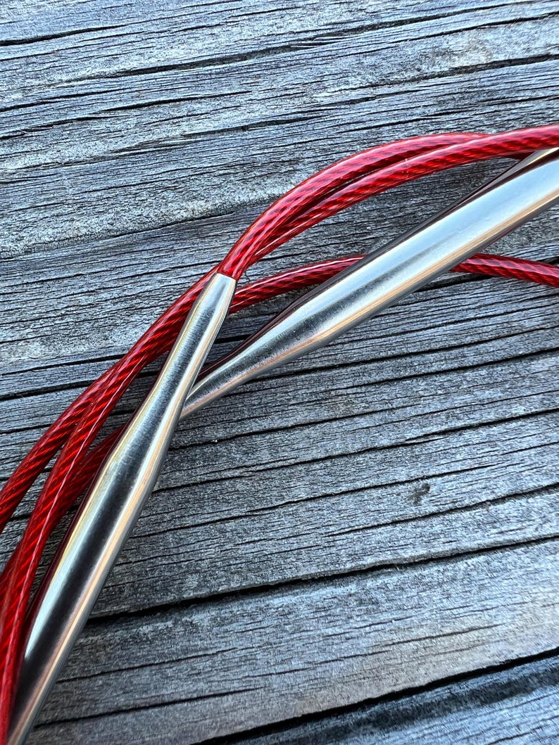 Agujas de tejer circulares ChiaoGoo de 32 pulgadas, encaje rojo 7032 imagen 7