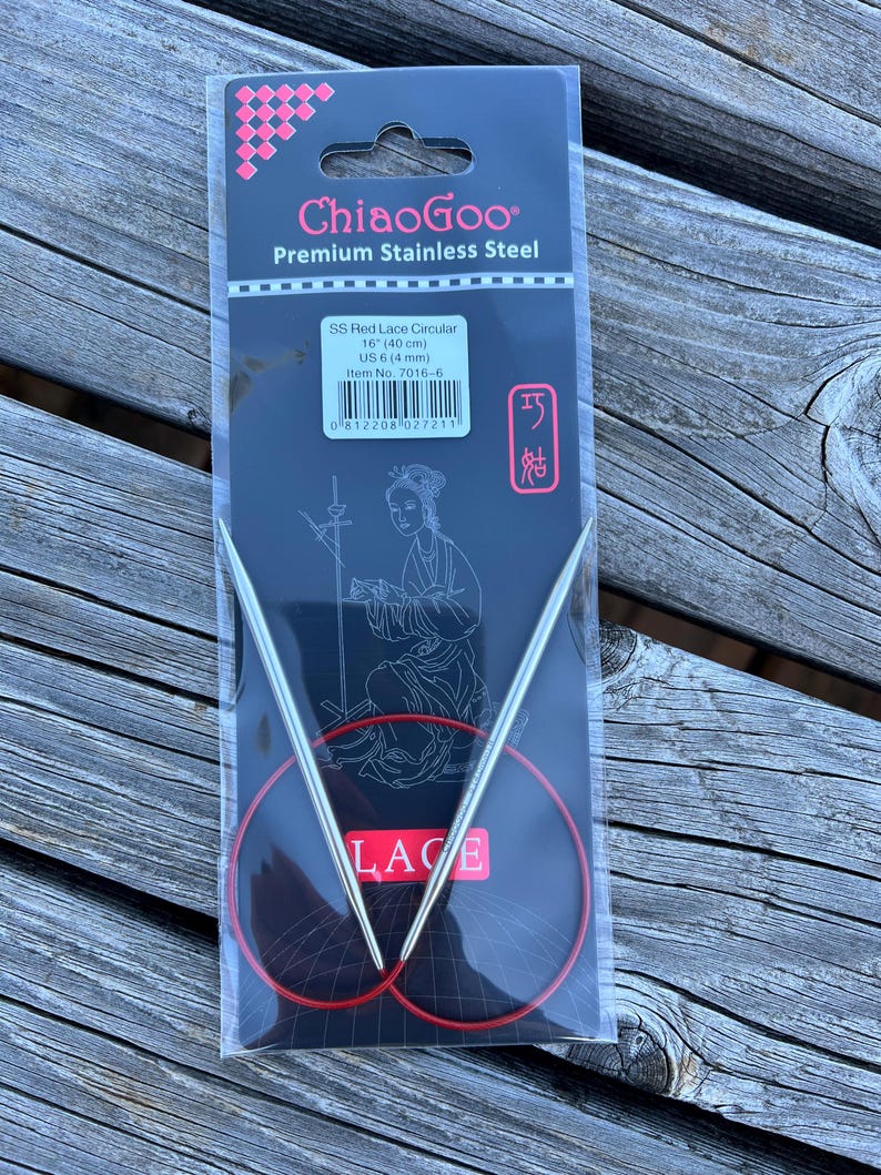 ChiaoGoo 16 Inch Circular Knitting Needles Red Lace 7016 image 3