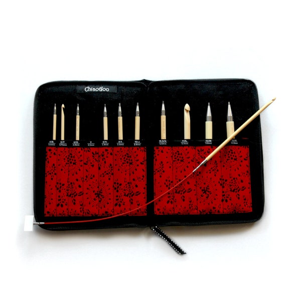 ChiaoGoo T-SPIN Bamboo 5.7 inch (14.5 cm) Tunisian Crochet Hook Set