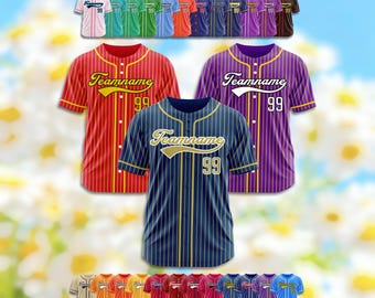 Custom Baseball Jersey Personalized Shirt Embroidered or Printed Name Number Color Design for Men Women Kids Couples Baseball Lovers