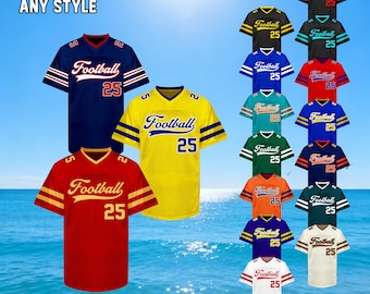 Maglia da calcio personalizzata, maglia da calcio personalizzata con nome ricamato, numero, logo, design a colori per uomini, donne, bambini, bambini piccoli, regalo di compleanno