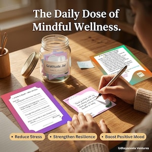 Gratitude Jar Printable Kit | Daily Reflection Tokens, Mindfulness Self Care (Digital Download)