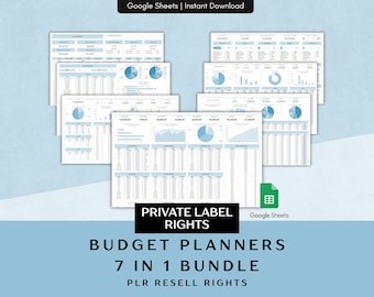 Private Label Rights PLR Budget Planner Spreadsheet Bundle Annual Monthly Paycheck Income Expense Tracker Resell Google Sheets Template