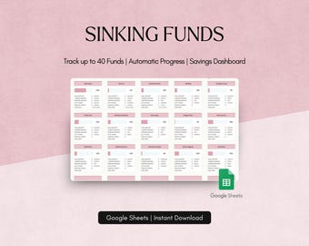Sinking Funds Tracker Spreadsheet Google Sheets Personal Finance Savings Planner Template