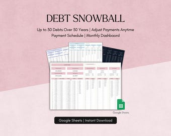 Debt Snowball Spreadsheet Google Sheets Debt Payoff Tracker Loan Planner Payment Organizer