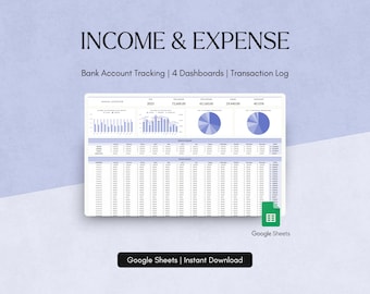 Income & Expense Tracker: Google Sheets Financial Planner (Digital Download)