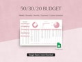 50/30/20 Budget Planner Google Sheets Monthly Weekly Paycheck Tracker Personal Finance Template 70/20/10 Custom Ratio Percentages
